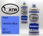 Preview: Ford, Velocity Blue, E7 / M7423: 400ml Sprühdose + 400ml Klarlack - Set, von ATW Autoteile West.
